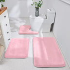 HUXMEYSON 3-Piece Memory Foam Bathroom Rug Set, Rose Pink by HUXMEYSON
