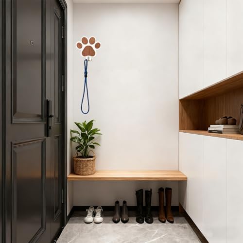 Goodangie00 Wooden Dog Leash Holder Wall Decoration, 3D Dog Paw Harness Wall - Image 4