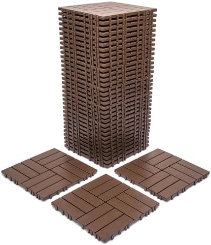 Deck Tiles, 61.60 Sq.Ft Plastic Flooring Tile by Unknown