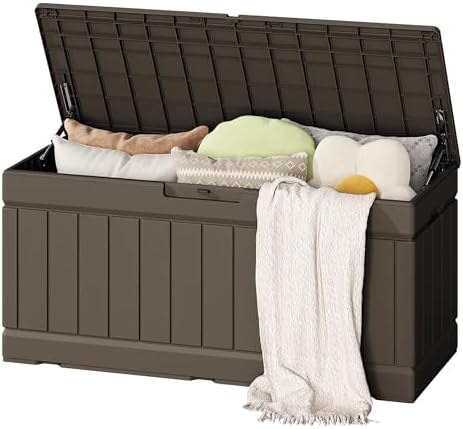 Flamaker Outdoor Storage Box 80 Gallon Resin Waterproof Deck Box by Flamaker