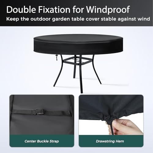 SUNICO Outdoor Table Covers Waterproof Round 36" Dia - Image 3