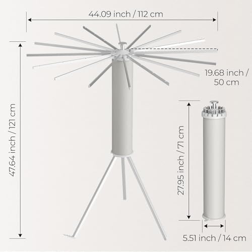 Aluminum Tripod Clothes Drying Rack, Foldable Portable Garment Stand, Space - Image 2