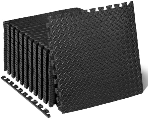 ProsourceFit Exercise Puzzle Mat 1/2-inch, EVA Interlocking Foam Floor Tiles by ProsourceFit