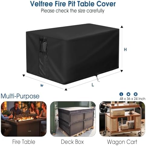 Customized Fire Pit Cover for Outdoor Firepit Rectangular/Round - Image 2
