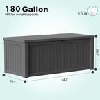 180 Gallon Outdoor Deck Box, Lockable Waterproof Outdoor Storage Boxes - Image 2