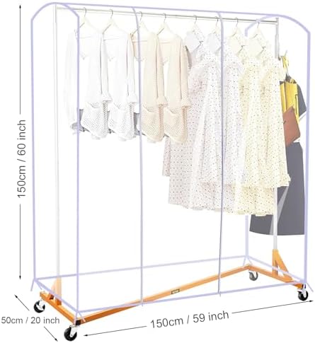 Ruibo Clear Garment Rack Cover for Clothes Rack Cover - Image 4