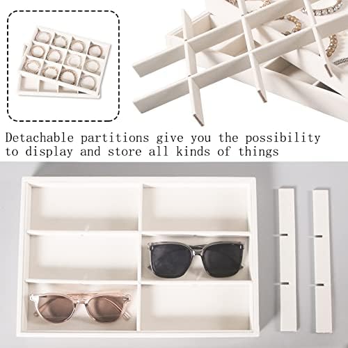 Coward 2PC Stackable 12 Grids Jewelry Organizer Tray Bracelet Display Stand - Image 5