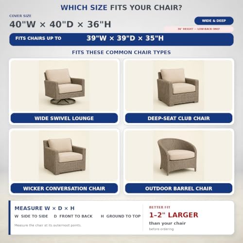 KIKCOIN 2 PCS Outdoor Patio Chair Covers Waterproof - Image 2