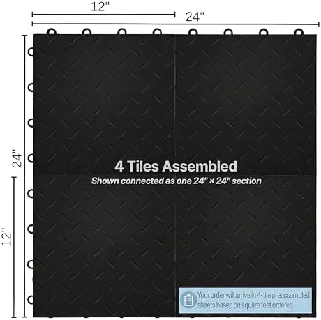 Nitro Tiles by FlooringInc 12" x 12" Interlocking Garage Floor Tiles, Diamond - Image 6