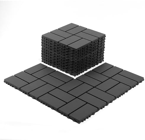 Plastic Interlocking Deck Tiles, 44 Pack, Non-Slip Patio Floor Decking Tiles by Unknown