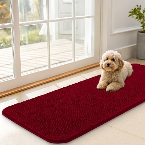 OLANLY Dog Door Mat for Muddy Paws 47x17, Super Absorbent Chenille Mud Mat by OLANLY