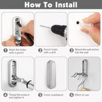 Folding Wall Hooks, 2 Pack, Zinc Alloy, Heavy Duty Coat Hooks - Image 4