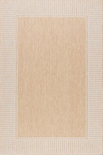 nuLOOM Asha Tan Bordered Power Loomed Indoor/Outdoor Area Rug - Image 3