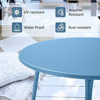 Small Patio Side Table, Round Metal Side Table, Weatherproof, Outdoor End Table - Image 5