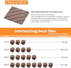 44 Pack Plastic Interlocking Deck Tiles, Patio Floor Decking Tiles - Image 5