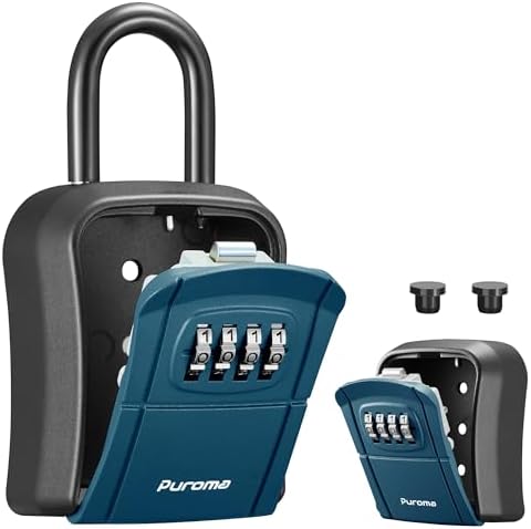 Puroma Key Lock Box Outdoor 4 Digit Code Combination Lockbox 1 Peacock Blue by Puroma