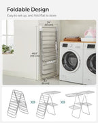 SONGMICS Clothes Drying Rack, Foldable 2-Level Stee Laundry Drying Rack - Image 7