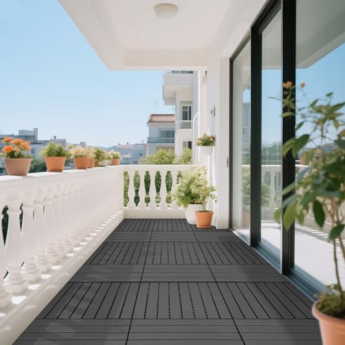 Plastic Interlocking Deck Tiles, 24 Pack, Elongated Patio Floor - Image 6