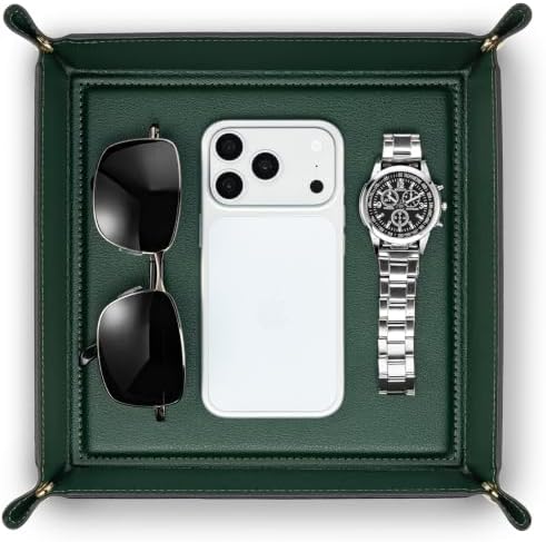 VLANDO Valet Tray, Foldable PU Leather Catchall Tray by VLANDO