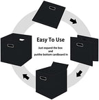 Black Foldable Storage Cubes Bins, Fabric Storage Box Cubes Organizer Baskets - Image 6