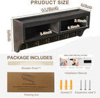 Key Holder Wall Mount with Mail Organizer, 6 Hooks & Shelf - Image 6