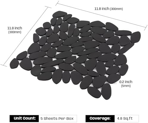 Black Pebble Tile for Shower Floor - Image 2