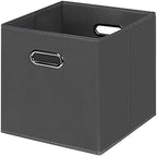 Black Foldable Storage Cubes Bins, Fabric Storage Box Cubes Organizer Baskets by HEAYEEG