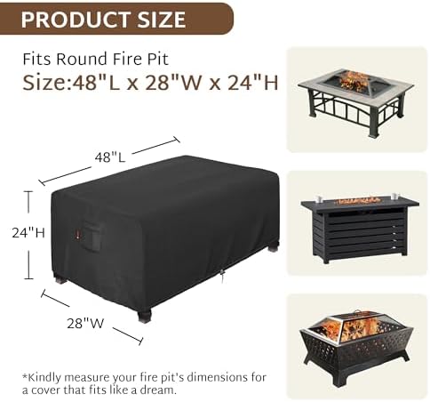 iBirdie Outdoor Fire Pit Cover 48 x 28 inch, - Image 2