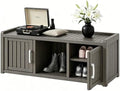 2-Tier Storage Bench, Waterproof UV-Resistant Outdoor Shoe Storage Cabinet by NBYSGO