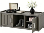 2-Tier Storage Bench, Waterproof UV-Resistant Outdoor Shoe Storage Cabinet by NBYSGO