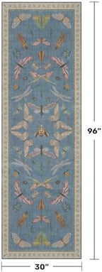 Blue Insect 2'6'' Wide 8' Long Hallway Runner Rug - Image 2
