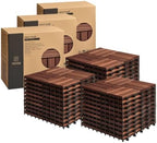 THYOI Acacia Wood Interlocking Deck Tiles, Deck Flooring Outdoor Waterproof All by THYOI