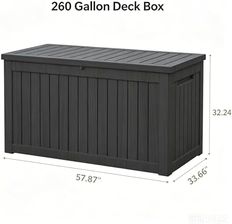 LAUSAINT HOME 260 Gallon Resin Deck Box, Outdoor Toy Storage Box, Package - Image 2
