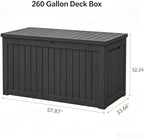 LAUSAINT HOME 260 Gallon Resin Deck Box, Outdoor Toy Storage Box, Package - Image 2