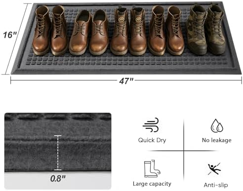 HIYARD Boot Tray for Entryway, Non-Slip Shoe Tray Drying Mat, Waterproof Boot - Image 2