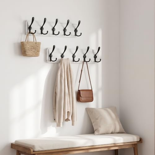 WEBI Coat Rack Wall Mount, Coat Hooks Wall Mounted, Coat Hanger Wall, Wood Hook - Image 5