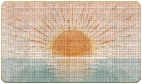 Boho Abstract Sun Beach Doormat 16X24inch, Ocean Sunshine Decor Floor Mat by Unknown