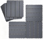 9 PCS 12x12 Inch Plastic Interlocking Deck Tiles by Unknown