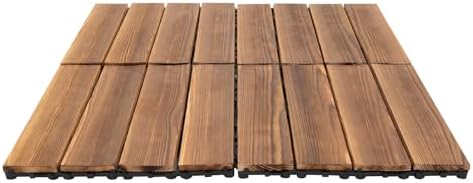 Deck Tiles, 36 Pack Patio Flooring Interlocking Wood Tiles, Balcony Flooring by Unknown