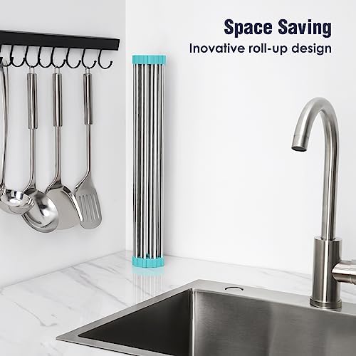 Tomorotec Roll Up Dish Drying Rack Over Sink, 304 Steel - Image 3