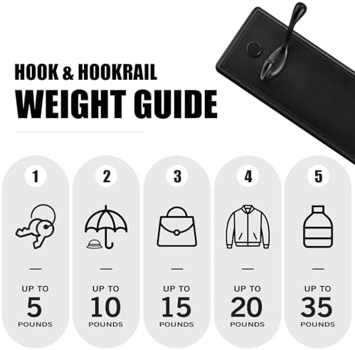 Badiano Heavy Duty Wooden Coat Rack, Wall-Mounted Organizer, 9 Inch - Image 3
