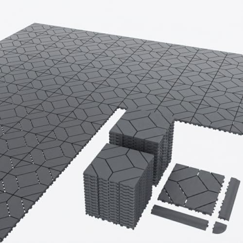 44 Interlocking Deck Tiles 12x12in +12 Edges Trim & 4 Corners by Unknown