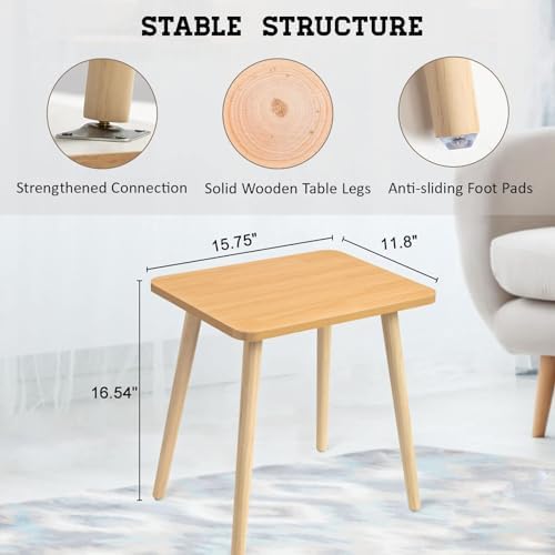 FORAOFUR Side Table, Modern Small End Table, Wood Nightstand - Image 3