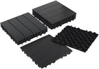 Neoaider 9PCS Plastic Interlocking Decking Tiles 12" x 12", Dark Grey by Neoaider