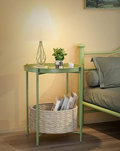 EKNITEY Small Side End Table: Metal Side Table - Image 2