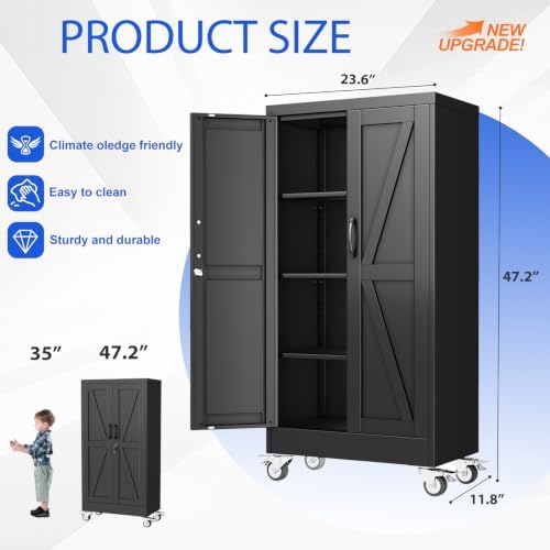 GAIOUS 47.2" Tall Metal Storage Cabinet - Image 2