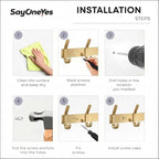Brushed Gold Wall Mounted Coat Rack – 12 Inch Stainless Steel Rail - Image 7