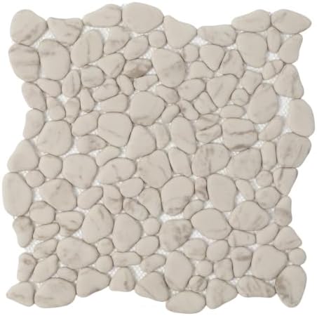Beige Pebble Mosaic Tile, 8 Sheets by Adolif