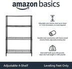 Amazon Basics 4-Shelf Adjustable Heavy Duty Steel Wire Rack Storage Shelving - Image 2