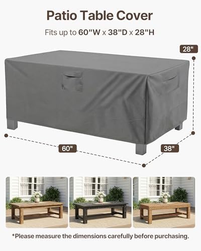 Vailge Outdoor Table Cover Rectangular, Patio Furniture Covers Waterproof - Image 2